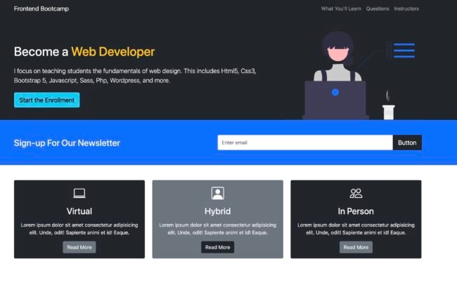 image of web design website designed with Bootstrap